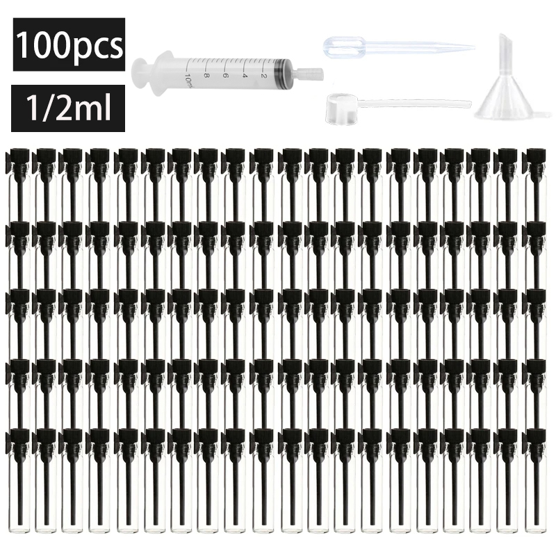 Perfume Fragrance Liquid - 100/300PCS+4 accessories 1/2ml clear glass perfume